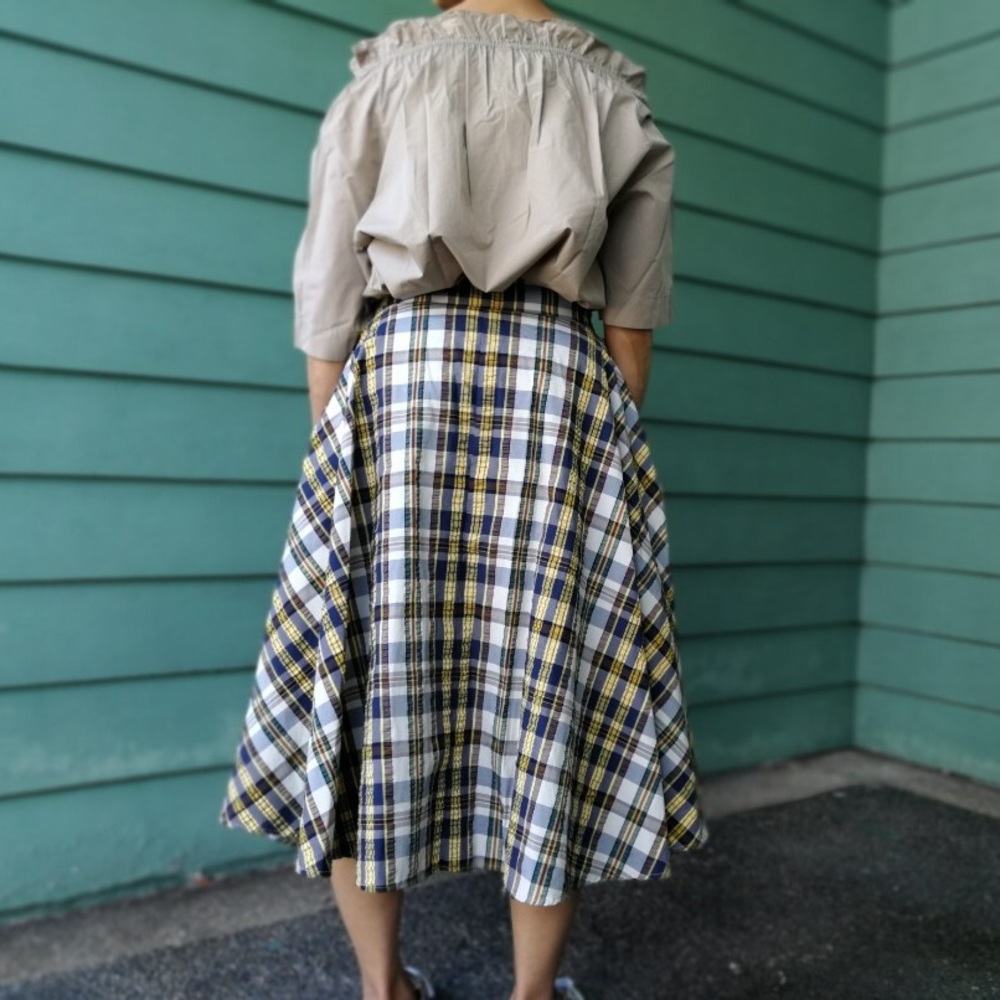 J W Anderson x Uniqlo plaid check wrap skirt NWT